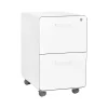Outlet Stow 2-Drawer Mobile Vertical File Cabinet, Letter/Legal Size, Lockable, 25"H x 15.75"W x 20"D, White (100914) File Cabinets