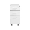The Sort-It-Out 3-Drawer Mobile Vertical File Cabinet, Letter/Legal Size, Lockable, 25"H x 12.5"W x 20"D, White (104742) File Cabinets