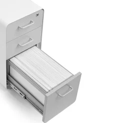 Hot White + Light Gray Slim Stow 3-Drawer vertical File Cabinet, Light Gray (104668) File Cabinets