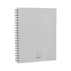 Poppin Work Happy 1-Subject Notebook, 8.5" x 11", Ruled, 40 Sheets, Light Gray (108849) New