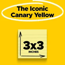 Outlet Notes, 3" x 3", Canary Collection, Lined, 100 Sheet/Pad, 6 Pads/Pack (630-6PK) Sticky Notes