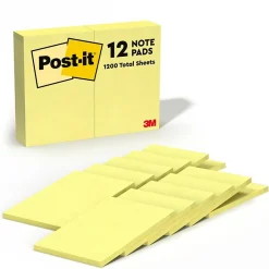 Notes, 4" x 6", Canary Collection, 100 Sheet/Pad, 12 Pads/Pack (659-YW) Post-It Notes