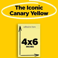 Notes, 4" x 6", Canary Collection, 100 Sheet/Pad, 12 Pads/Pack (659-YW) Post-It Notes