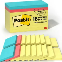 Sale Notes, 3" x 3", Canary Collection, 100 Sheet/Pad, 18 Pads/Pack (654144B) Post-It Notes