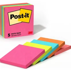 Best Notes, 3" x 3", Collection, 100 Sheet/Pad, 5 Pads/Pack (6545PK) Post-It Notes