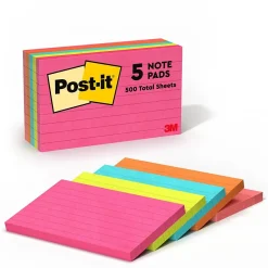 Discount Notes, 3" x 5", Collection, Lined, 100 Sheet/Pad, 5 Pads/Pack (635-5AN) Post-It Notes