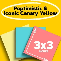 Best Notes, 3" x 3", Poptimistic Collection, 100 Sheet/Pad, 14 Pads/Pack (65414YWM) Post-It Notes