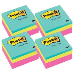 New Notes Combo Pack, 3" x 3", Assorted Collection, 400 Sheet/Pad, 4 Pads/Pack (MMM2027RCR-4) Post-It Notes