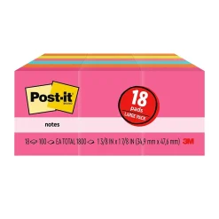 New Notes Value Pack, 1 3/8" x 1 7/8", Poptimistic Collection, 18 Pads/Pack (653-18AU) Sticky Notes