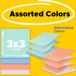 Pop-up Notes, 3" x 3", Beachside Café Collection, 90 Sheet/Pad, 12 Pads/Pack (R330UALT) Sticky Notes