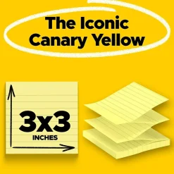 Sale Pop-up Notes, 3" x 3", Canary Collection, Lined, 100 Sheet/Pad, 6 Pads/Pack (R335) Post-It Notes