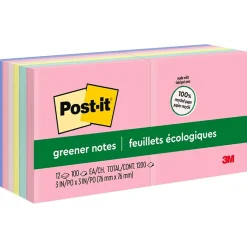 Clearance Recycled Notes, 3" x 3", Sweet Sprinkles Collection, 100 Sheet/Pad, 12 Pads/Pack (654-RP-A/654-A) Post-It Notes
