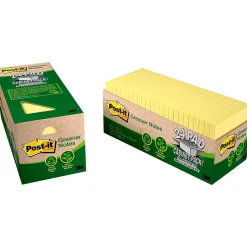 Outlet Recycled Notes, 3" x 3", Canary Collection, 75 Sheet/Pad, 24 Pads/Pack (654R24CPCY) Post-It Notes