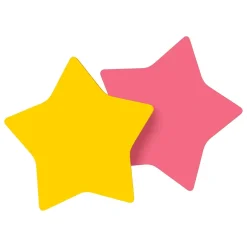 Discount ® Star-Shaped Notes, 2.6" x 2.6" Assorted Colors, 75 Sheets/Pad, 2 Pads/Pack (7350-STR) Post-It Notes
