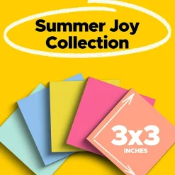 Outlet Super Sticky Notes, 3" x 3", Collection, 90 Sheet/Pad, 5 Pads/Pack (654-5SSJOY) Post-It Notes