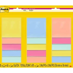 Clearance Super Sticky Notes, 3" x 3", Collection, 45 Sheet/Pad, 15 Pads/Pack (654-15SSJOY) Post-It Notes