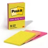 Outlet Super Sticky Notes, 4" x 6", Summer Joy Collection, Lined, 90 Sheet/Pad, 3 Pads/Pack (660-3SSJOY) Post-It Notes