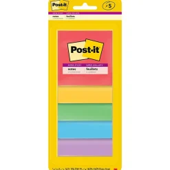 Discount Super Sticky Notes, 3" x 3", Playful Primaries Collection, 45 Sheet/Pad, 5 Pads/Pack (3321-5SSAN) Post-It Notes