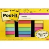 Outlet Super Sticky Notes, 3" x 3", Assorted Collection, 45 Sheet/Pad, 15 Pads/Pack (654-15SSBTS-SR) Sticky Notes