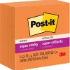 Outlet Super Sticky Notes, 3" x 3", Neon Orange, 90 Sheet/Pad, 5 Pads/Pack (654-5SSNO) Post-It Notes