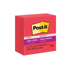 Best Super Sticky Notes, 3" x 3", Saffron, 90 Sheet/Pad, 5 Pads/Pack (654-5SSRR) Post-It Notes