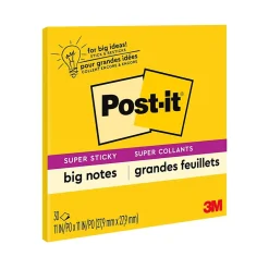 Sale Super Sticky Notes, Big Note, Bright Yellow, 30 Sheet/Pad (MMMBN11) Post-It Notes