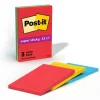 Sale Super Sticky Notes, 4" x 6", Playful Primaries Collection, Lined, 90 Sheet/Pad, 3 Pads/Pack (6603SSAN) Post-It Notes