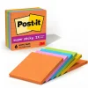 Super Sticky Notes, 4" x 4", Energy Boost Collection, Lined, 90 Sheet/Pad, 6 Pads/Pack (6756SSUC) Post-It Notes
