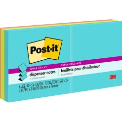 Outlet Super Sticky Pop-up Notes, 3" x 3", Supernova Neons Collection, 90 Sheet/Pad, 6 Pads/Pack (R330-6SSMIA) Post-It Notes