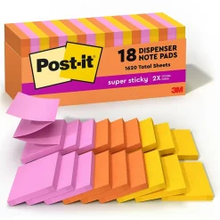 Best Super Sticky Pop-up Notes, 3" x 3", Energy Boost Collection, 90 Sheet/Pad, 18 Pads/Pack (R33018SSAUCP) Post-It Notes