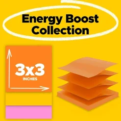 Best Super Sticky Pop-up Notes, 3" x 3", Energy Boost Collection, 90 Sheet/Pad, 18 Pads/Pack (R33018SSAUCP) Post-It Notes
