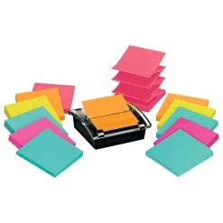 Sale Super Sticky Pop-Up Notes Dispenser for 3" x 3" Notes, Black, 12 Pads (DS330-SSVA) Pop-Up Dispensers