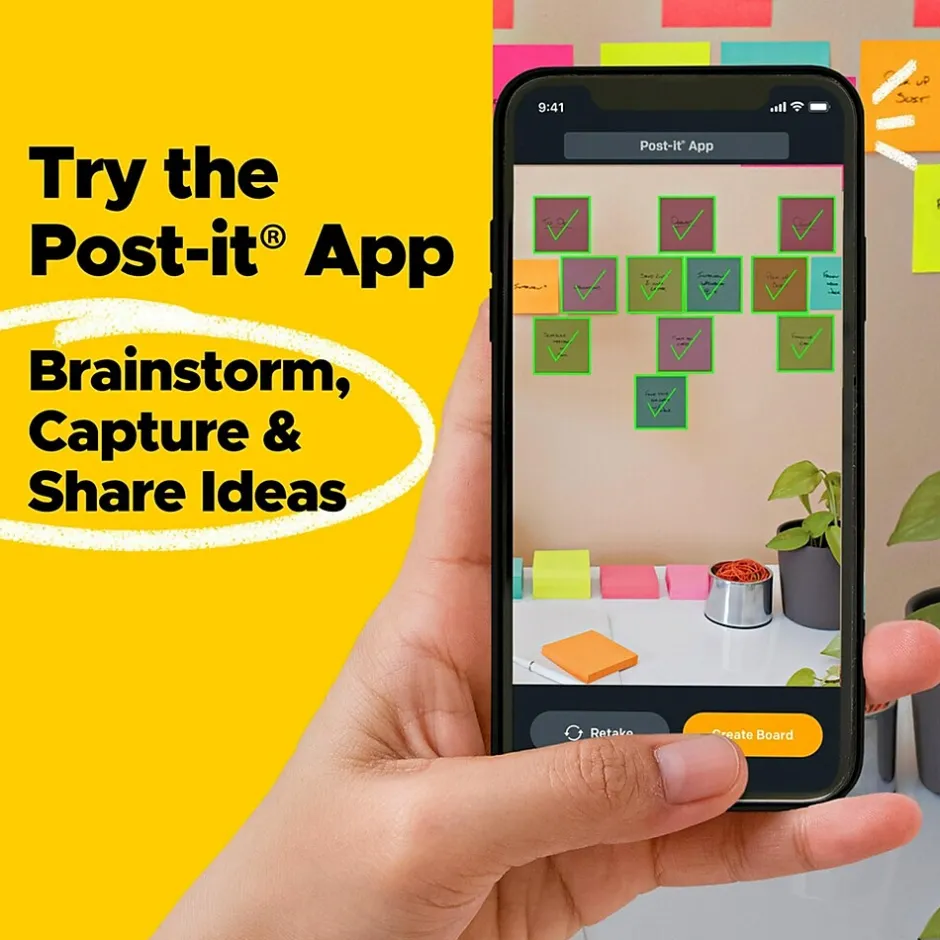 Sale Super Sticky Pop-up Notes, 3" x 3", Energy Boost Collection, 90 Sheet/Pad, 6 Pads/Pack (R330-6SSUC) Post-It Notes