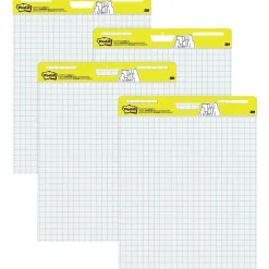 Hot Super Sticky Wall Easel Pad, 25" x 30", Grid Lined, 30 Sheets/Pad, 4 Pads/Pack (560VAD4PK) Easel Paper Pads