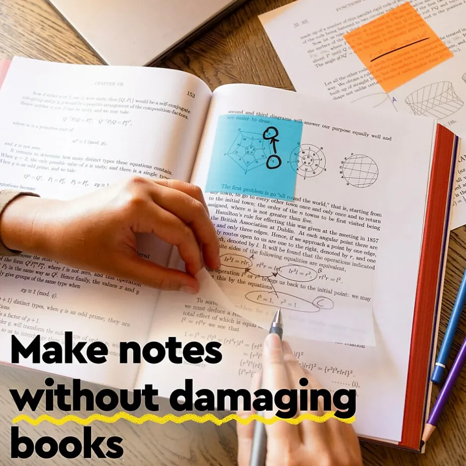 Clearance Transparent Notes, 2.8" x 2.8", Assorted Collection, 30 Sheet/Pad, 3 Pads/Pack (600-3COL) Post-It Notes