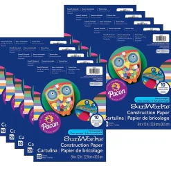New 9" x 12" Construction Paper, Assorted Colors, 50 Sheets/Pack, 10 Packs (PAC6503-10) Construction Paper