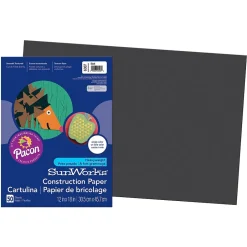 Discount 12" x 18" Construction Paper, Black, 50 Sheets/Pack, 5 Packs (PAC6307-5) Construction Paper