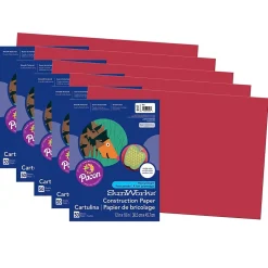 Best 12" x 18" Construction Paper, Red, 50 Sheets/Pack, 5 Packs (PAC6107-5) Construction Paper