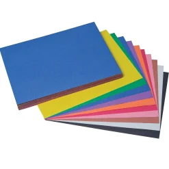 New 9" x 12" Construction Paper, Assorted Colors, 100 Sheets Per Pack, 5 Packs (PAC6504-5) Construction Paper