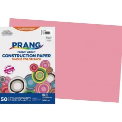 Online 12" x 18" Construction Paper, Pink, 50 Sheets/Pack (P7007-0001) Construction Paper