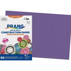 Clearance 12" x 18" Construction Paper, Violet, 50 Sheets/Pack (P7207-0001) Construction Paper
