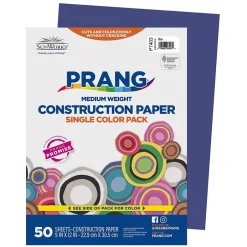 New 9" x 12" Construction Paper, Blue, 50 Sheets/Pack (P7403-0001) Construction Paper