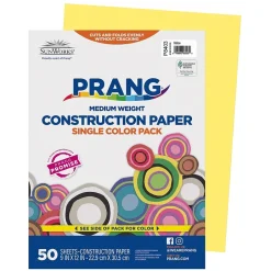 9" x 12" Construction Paper, Yellow, 50 Sheets/Pack (P8403-0001) Construction Paper