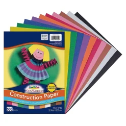 Best 9" x 12" Construction Paper, Assorted Colors, 500 Sheets/Pack (PCON01500) Construction Paper