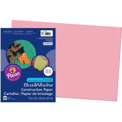 Outlet Prang® Construction Paper, Pink, 12" x 18", 50 Sheets Per Pack, 5 Packs (PAC7007-5) Construction Paper