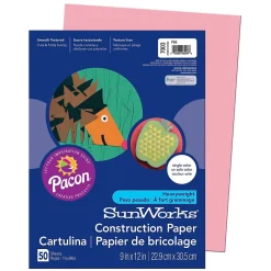 Online Prang® Construction Paper, Pink, 9" x 12", 50 Sheets Per Pack, 10 Packs (PAC7003-10) Construction Paper
