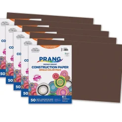 Outlet Prang® Construction Paper, Dark Brown, 12" x 18", 50 Sheets Per Pack, 5 Packs (PAC6807-5) Construction Paper