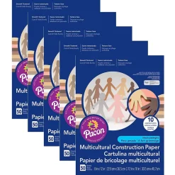 Clearance Shades of Me 12" x 18" Construction Paper, Assorted Skin Tone Colors, 50 Sheets/Pack, 5 Packs (PAC9512-5) Construction Paper