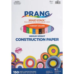 Discount Smart Stack 12" x 18" Construction Paper, Assorted Colors, 150 Sheets/Pack (P6526) Construction Paper
