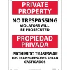 Social Distance Signage<National Marker Private Property No Trespassing Violators Will Be Prosecuted, Bilingual, 14X10, Rigid Plastic